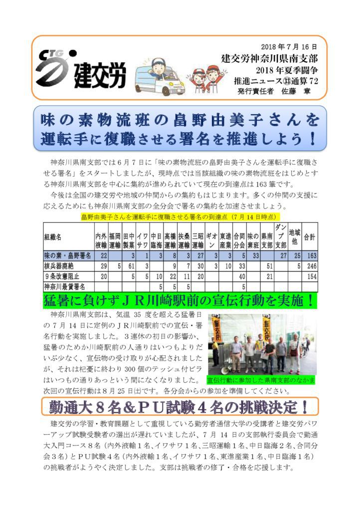 神奈川県南支部推進ニュース 通算72号