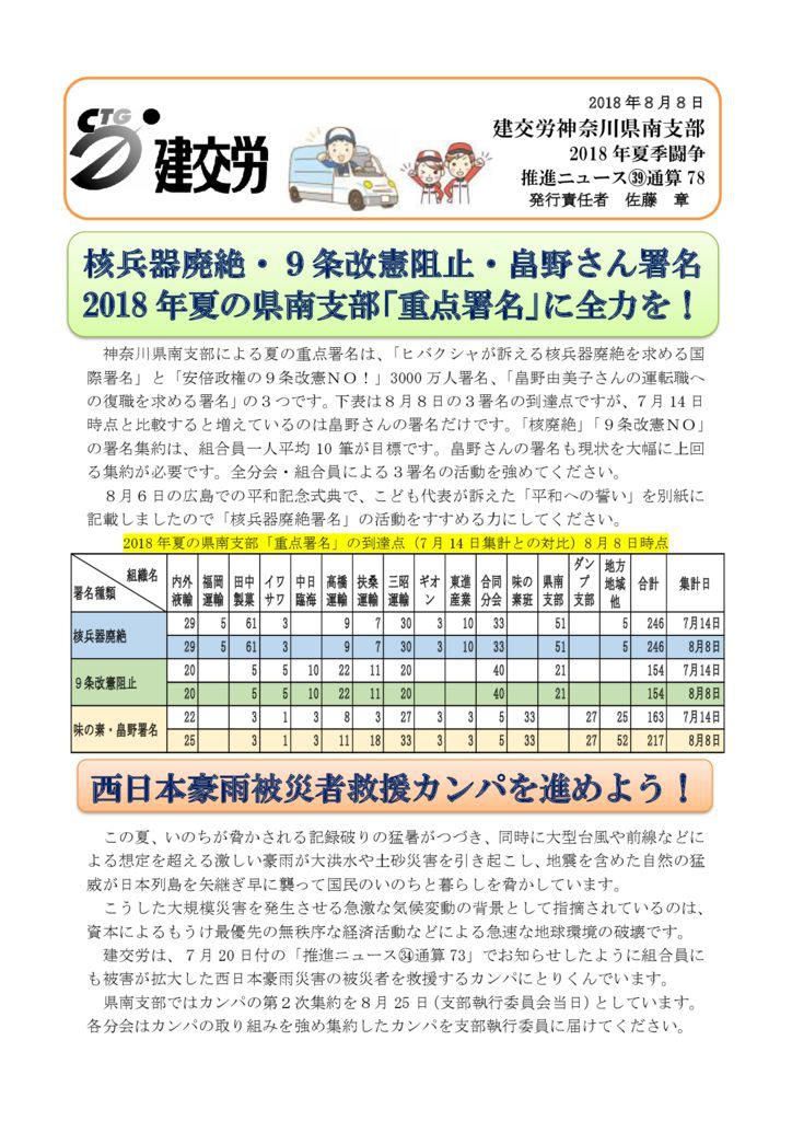 神奈川県南支部推進ニュース 通算78号