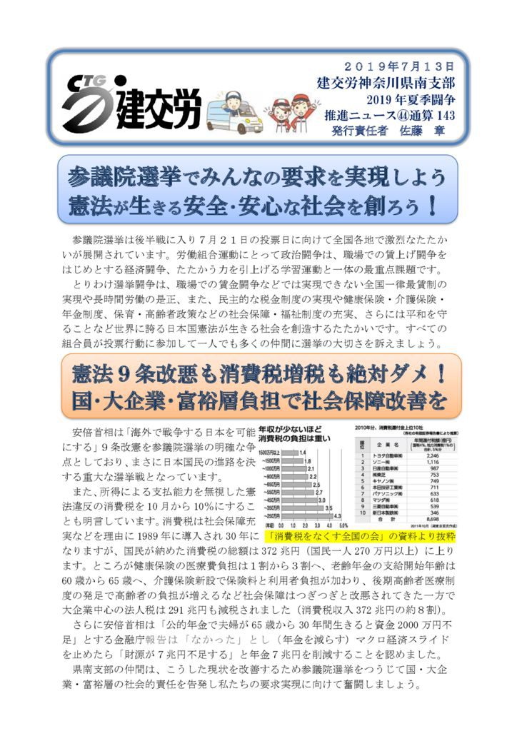 神奈川県南支部推進ニュース 通算143号