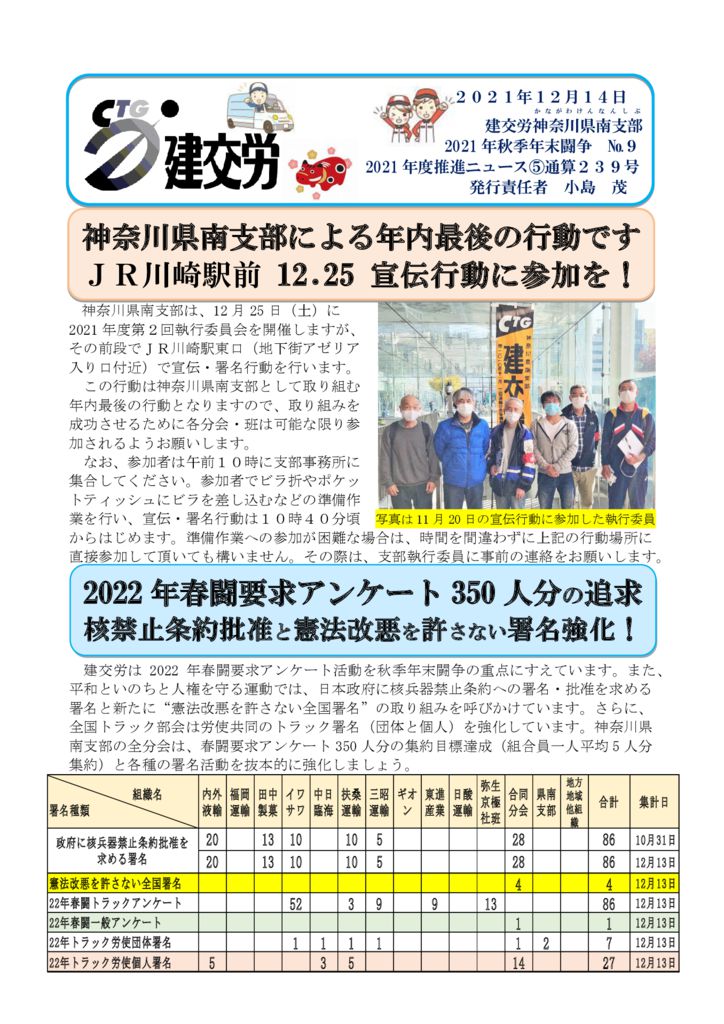 神奈川県南支部推進ニュース 通算239号