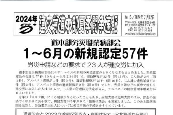 北海道本部夏季闘争速報 No.５