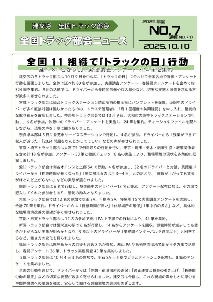 全国トラック部会ニュース No.7（通算71号）