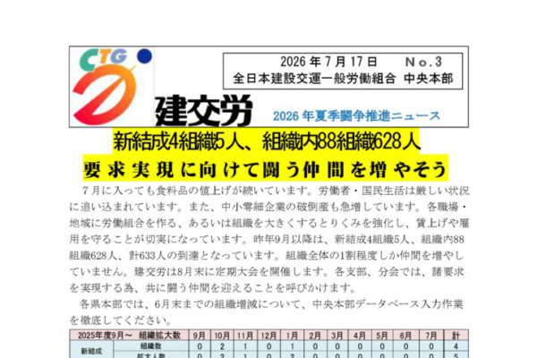2026年夏季闘争推進ニュース　No.3
